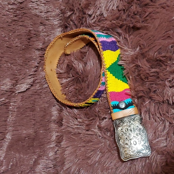 James Halbert Leather and Rayon Belt - Picture 1 of 4